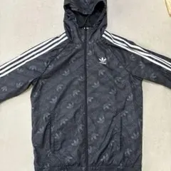 adidas フード付きナイロンジャケット M ブラック
