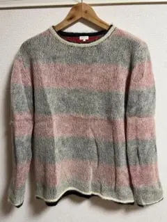 BEAMS モヘヤ67% ボーダーモヘアニット ルーズ編み Mサイズ　着用2回