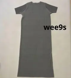 wee9s デイリーデイリースーパーストレッチクルーネックプリーツワンピース