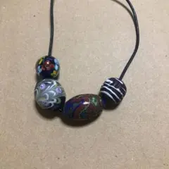 アンティーク　ビーズ　とんぼ玉　ネックレス