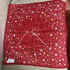 新品☆agnès b. アニエスベー　シルク100% 星柄パリの地図　スカーフのサムネイル