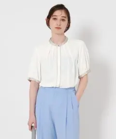 美品2枚セット☆ 【UNITED ARROWS】バイカラーパイピングブラウス 