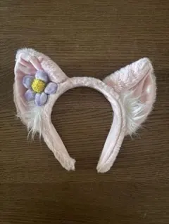 リーナベル　耳付きヘアバンド ピンク 花モチーフ　ディズニー