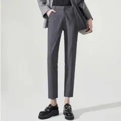 ByFshow テーパードパンツ 9分丈 スラックス スーツ グレー 2XL