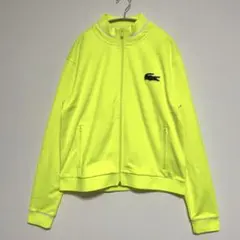 【美品】LACOSTE ジャージ トラックジャケット 刺繍ロゴ　蛍光黄　46のサムネイル