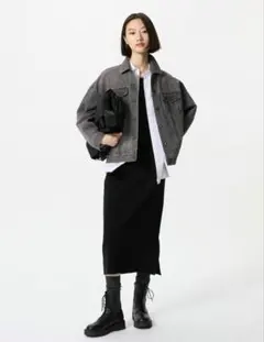 ユニクロ　スムースコットンブレンドスカート