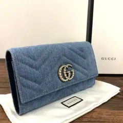 極美品 GUCCI グッチ ハンドバッグ GGマーモント デニム 日本限定 