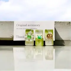 No.26✴︎アレルギー対応✴︎3つセットbi-colorタイル✴︎ピアス・イヤリング