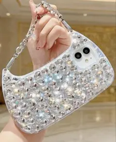 クリスタル装飾ハンドバッグ型iPhone14ケース