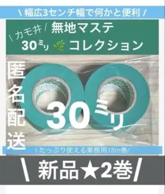 A350 新品未使用★無地マステ　30㍉コレクション カモ井　緑色（2巻セット）
