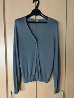UNIQLO ユニクロ ライトVネック シアーカーディガン 長袖 L オリーブ