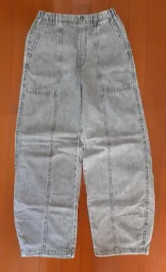 【2～3回着用】ジーユー　コクーンジョガープルオンパンツ　グレー　S