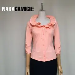 【NARACAMICIE】ナラカミーチェ 洗える フリル襟 七分袖 カットソー0