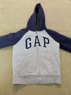 GAP Kids フルジップ パーカー Mサイズ グレー/ネイビー