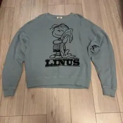 希少❗️Peanuts Linus ライナス スヌーピー スウェット 水色Mのサムネイル