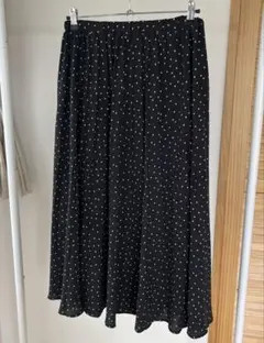 黒白ドット フレアスカート Lサイズ