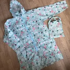 水色アリス風レインコート 140サイズ