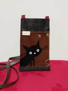 【みきやん様専用】スマホショルダー（黒猫ちゃん）