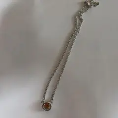Christian Dior ネックレス シルバー オレンジストーン