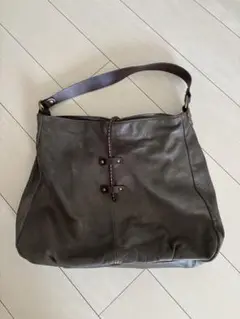 pwaro ダークグレー レザー バッグ