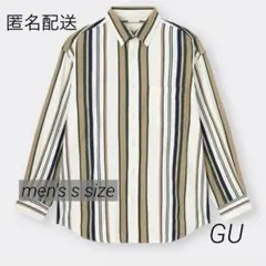 GU ツイルオーバーサイズシャツ　ストライプ　men's sサイズ