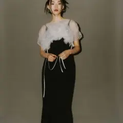 ANDRESD ボリュームソフトチュール ドレス ワンピース 結婚式 お呼ばれ