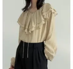 Liten レイヤードフリルブラウス(Black) Liten レイヤードフリルブラウス(Black) 【公式通販】