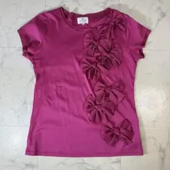 美品LANVIN ・COLLECTION リボン付き　　　　　Tシャツ38