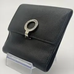 BVLGARI 二つ折り財布 ブラック グレインレザー サークルロゴのサムネイル