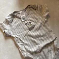 Carter's (ストライプ犬刺繍半袖ロンパース)
