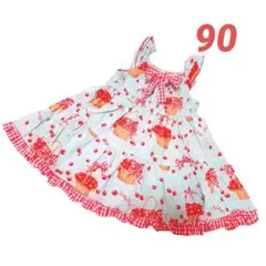 シャーリーテンプル ワンピース 90センチ ♡ チェリー チェック