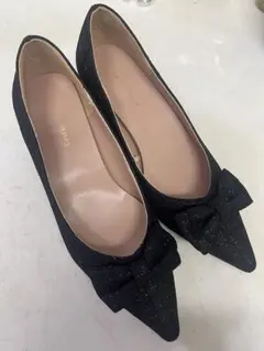 Couture Brooch サイドカットリボンパンプス