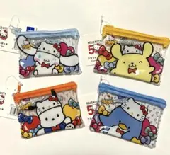 サンリオ　フラットポーチ　4個　新品未使用　ハローキティ50th
