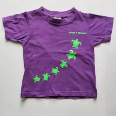 子供　半袖　Tシャツ 100cm　紫色　海亀の絵柄　石垣島のサムネイル