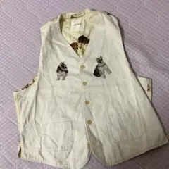 Karl Helmut 犬刺繍 ベスト アイボリー
