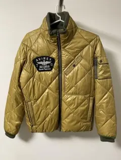 AVIREX 中綿キルティングジャケット M イエロー カーキ
