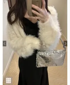 GRLのフェザーニットクロップド丈カーディガン[tt014]