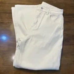 ●新品●極暖●裏起毛ストレートパンツ●アイボリー●XLウエスト80