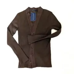 【新品タグ付き】RALPH LAUREN リブカーディガン ブラウン Mのサムネイル