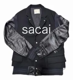 sacai ブルゾン　スタジャン　レザー sacai（サカイ） 23aw Sacai スタジャン メルトン バーシティ