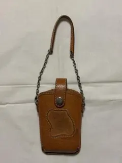 ブラウンレザー カジュアルバッグ チェーンストラップ