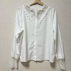 F❇︎ Sawa a la mode 袖レースクラシカルブラウス 白 レディース