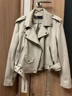 zara♡美品♡スエードクリーム色ライダースジャケット