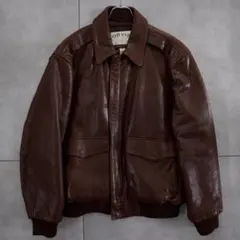 ORVIS A-2 TYPE LEATHER JACKET ブラウン L ラムのサムネイル