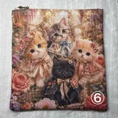 ハンドメイド パネルポーチ大 白猫 - メルカリ