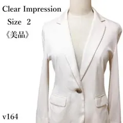 【美品】クリアインプレッション テーラードジャケット ワンボタン 柔らか 上品