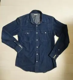 ダークブルーデニム長袖シャツ