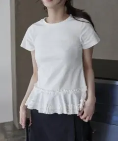 【UNE MANSION】カンカンレースフリル レイヤード半袖Tシャツカットソーのサムネイル