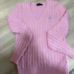 Polo Ralph Lauren ピンク Vネック ニット S