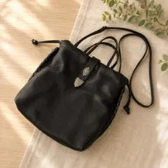 エバゴス ebagos *ショルダーバッグ*肩掛けブラック刺しゅうトート 